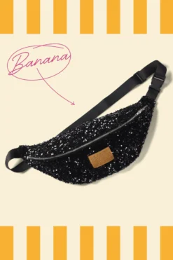 SAC BANANA SEQUINS NOIRS