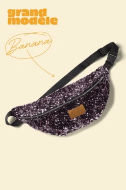 SAC BANANA SEQUINS ROSES -Citron Style Promos Boutique Banana Sequins Roses 2 scaled