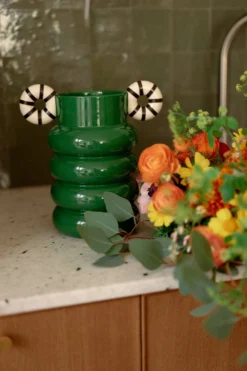 VASE ALLISTAIR GREEN STRIPES -Citron Style Promos Boutique DSC04485 scaled