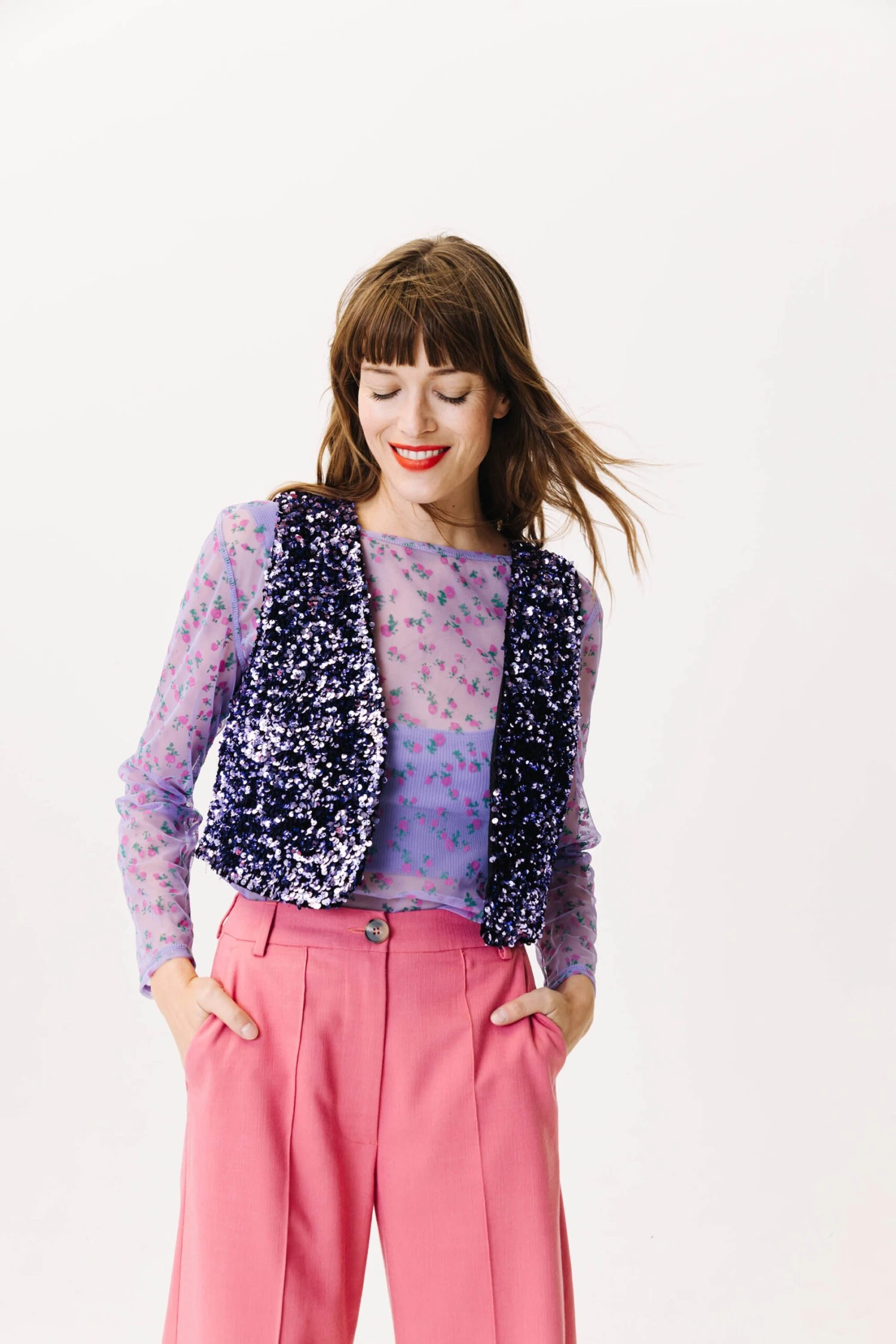 GILET ALI SEQUINS LILAS 1 GILET ALI SEQUINS LILAS