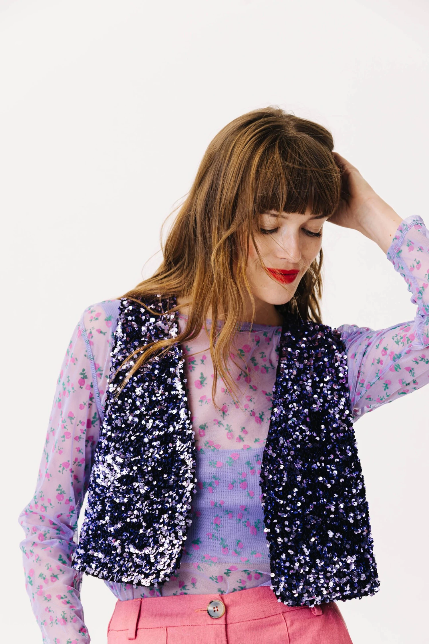 GILET ALI SEQUINS LILAS 2 GILET ALI SEQUINS LILAS – Image 2