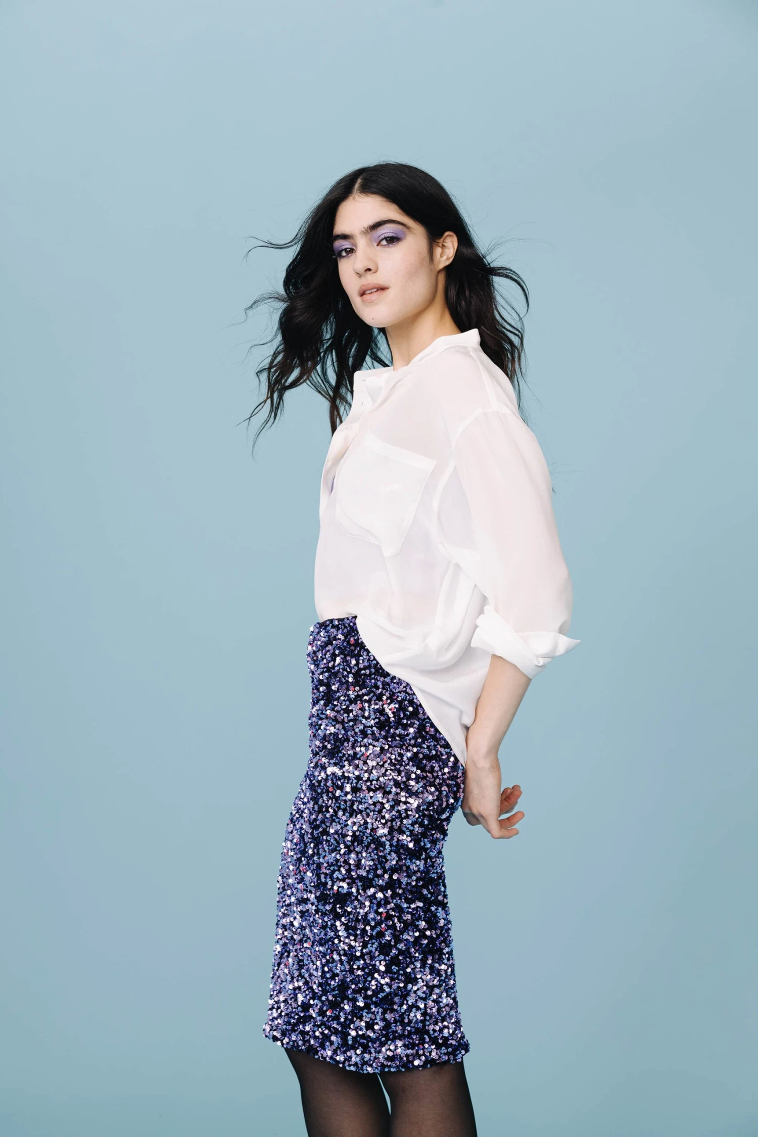 JUPE SARITA SEQUINS LILAS 4 JUPE SARITA SEQUINS LILAS – Image 4