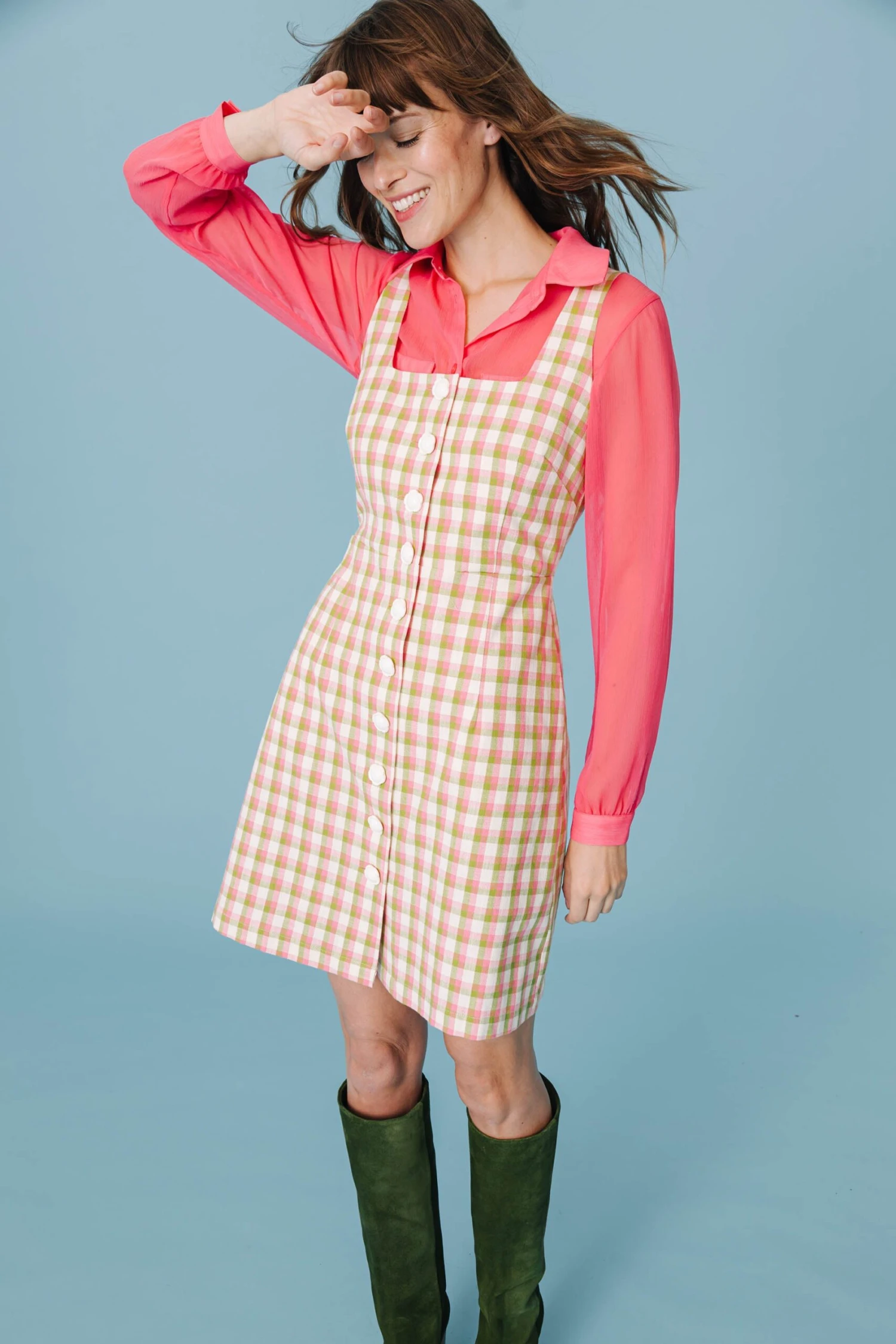 ROBE NELLY VICHY JARDIN ANGLAIS 1 ROBE NELLY VICHY JARDIN ANGLAIS