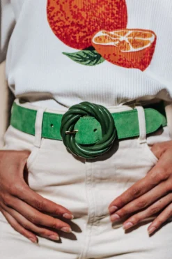 CEINTURE TORSADE SUEDE GREEN
