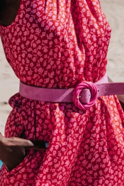 CEINTURE TORSADE SUEDE PINK