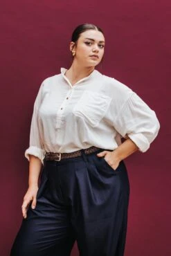 PANTALON NOE NAVY -Citron Style Promos Boutique LaurenceRevol MML Permanents SEPT2023 413