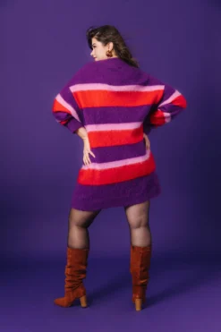 ROBE SACHA STRIPES PURPLE -Citron Style Promos Boutique MML GoodtimesonlyCaptureONE0366 scaled