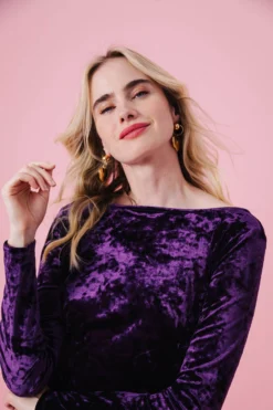 ROBE MADISON VELOURS PURPLE -Citron Style Promos Boutique MML GoodtimesonlyCaptureONE2112 scaled