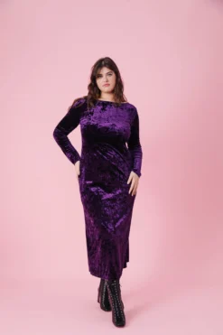 ROBE MADISON VELOURS PURPLE -Citron Style Promos Boutique MML GoodtimesonlyCaptureONE2295 scaled