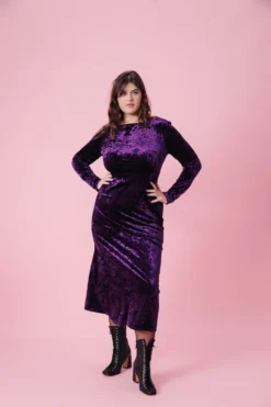 ROBE MADISON VELOURS PURPLE -Citron Style Promos Boutique MML GoodtimesonlyCaptureONE2298 scaled