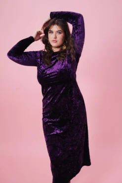 ROBE MADISON VELOURS PURPLE -Citron Style Promos Boutique MML GoodtimesonlyCaptureONE2344 scaled