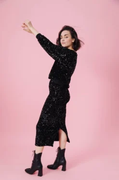 JUPE SARAH SEQUINS NOIR -Citron Style Promos Boutique MML GoodtimesonlyCaptureONE2760 scaled