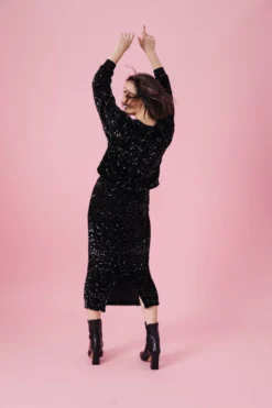 JUPE SARAH SEQUINS NOIR -Citron Style Promos Boutique MML GoodtimesonlyCaptureONE2783 scaled