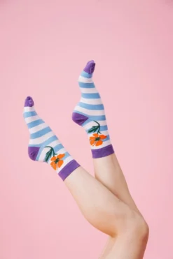 CHAUSSETTES FLOWER STRIPES