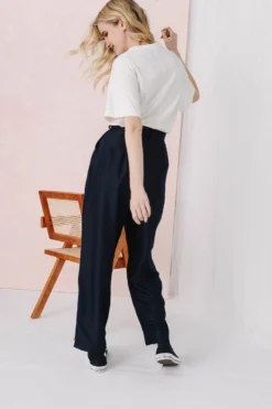 PANTALON NOE NAVY -Citron Style Promos Boutique MML Lespermanents1433 scaled