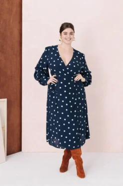 ROBE MARLA POLKA NAVY