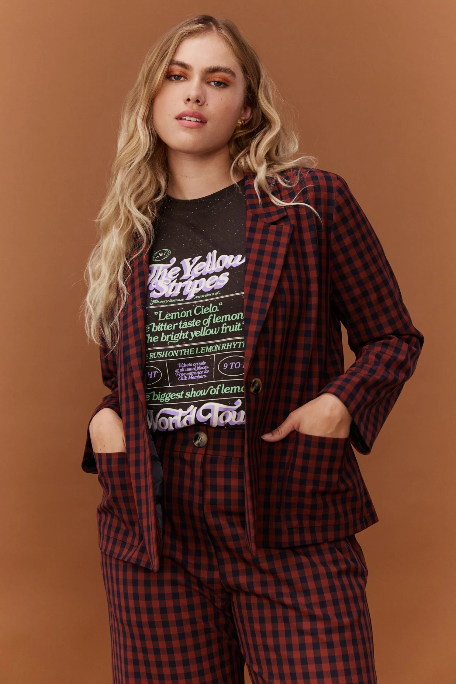 VESTE SOKO VICHY MARRON 3 VESTE SOKO VICHY MARRON â Image 3