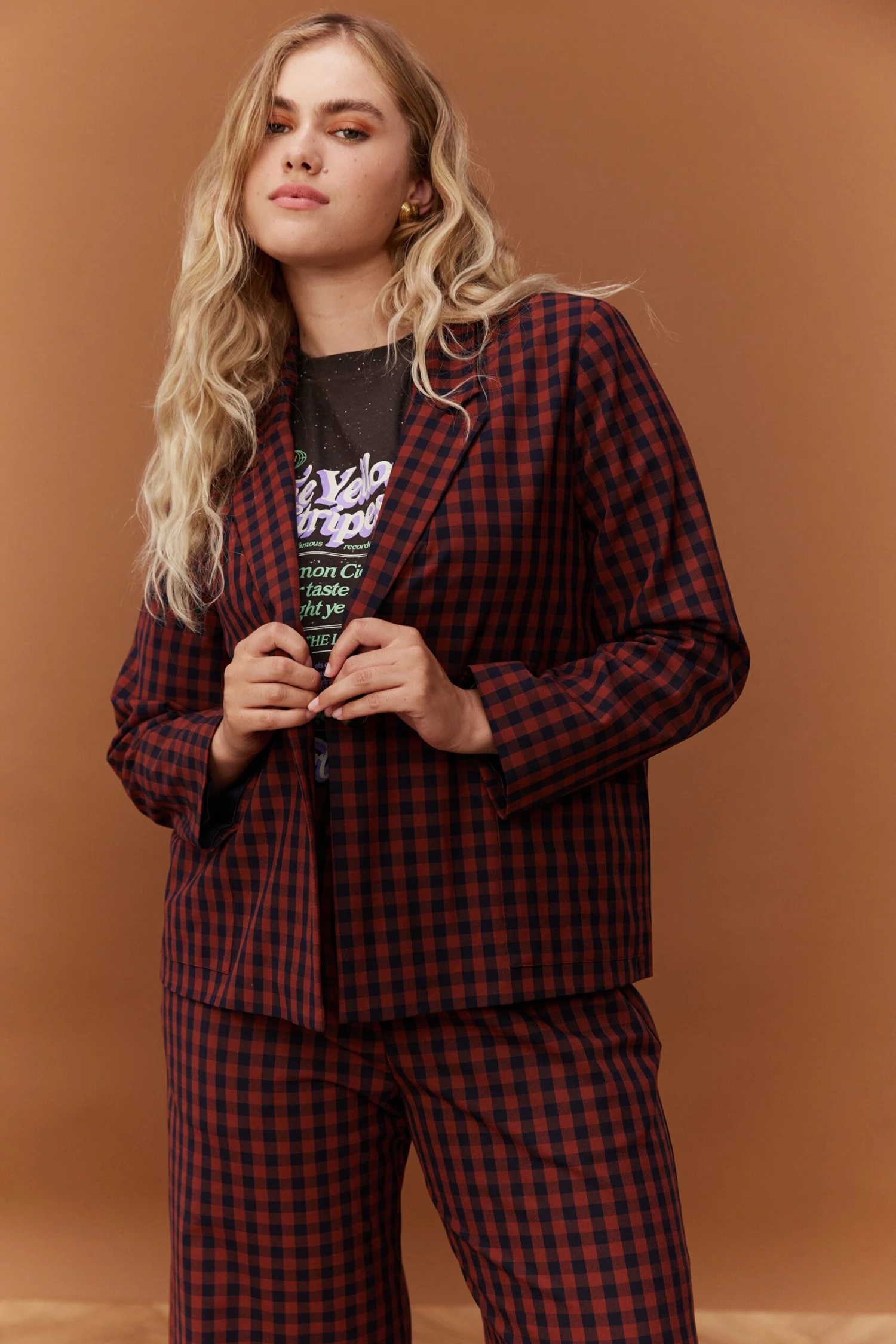 VESTE SOKO VICHY MARRON 1 VESTE SOKO VICHY MARRON