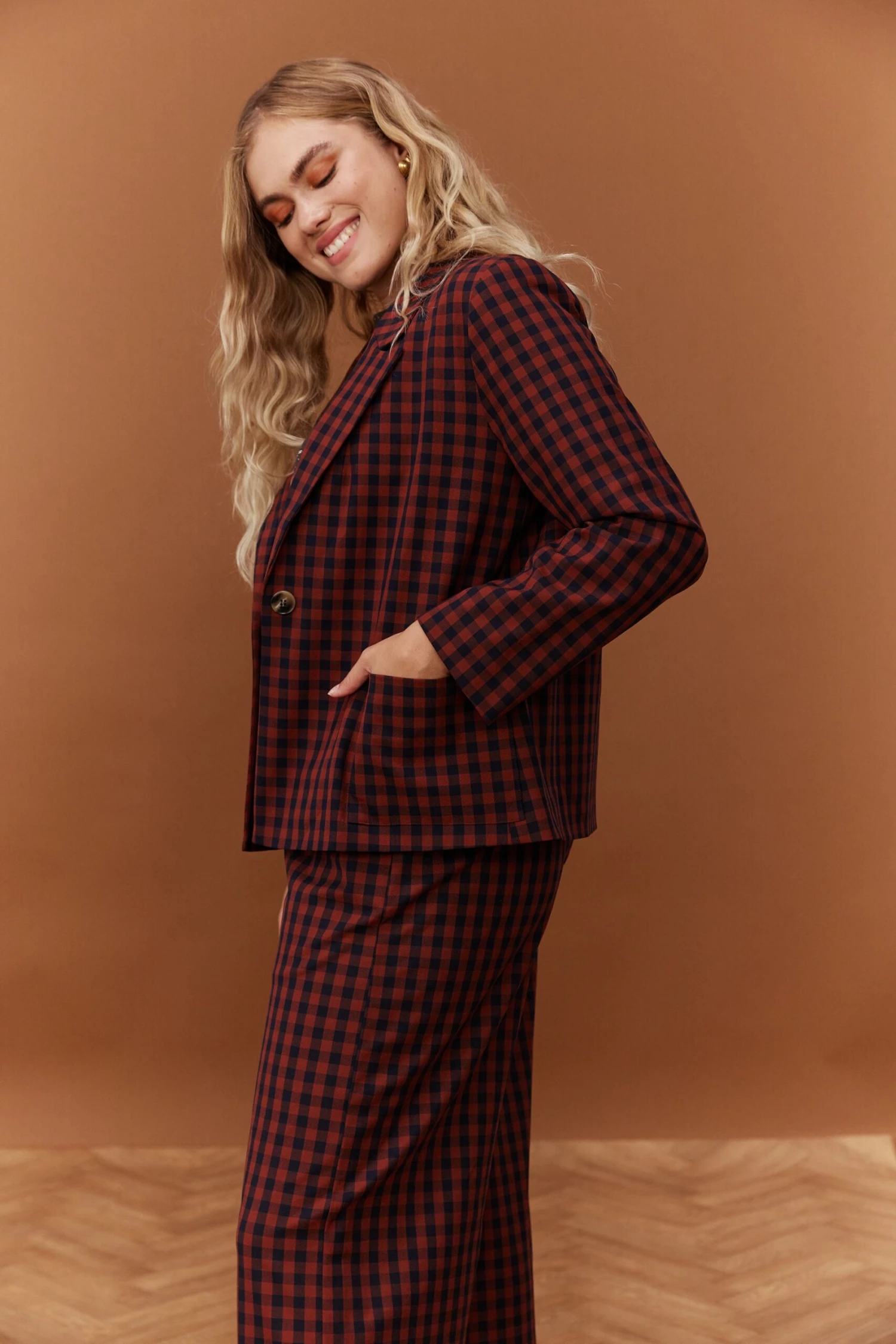 VESTE SOKO VICHY MARRON 2 VESTE SOKO VICHY MARRON â Image 2