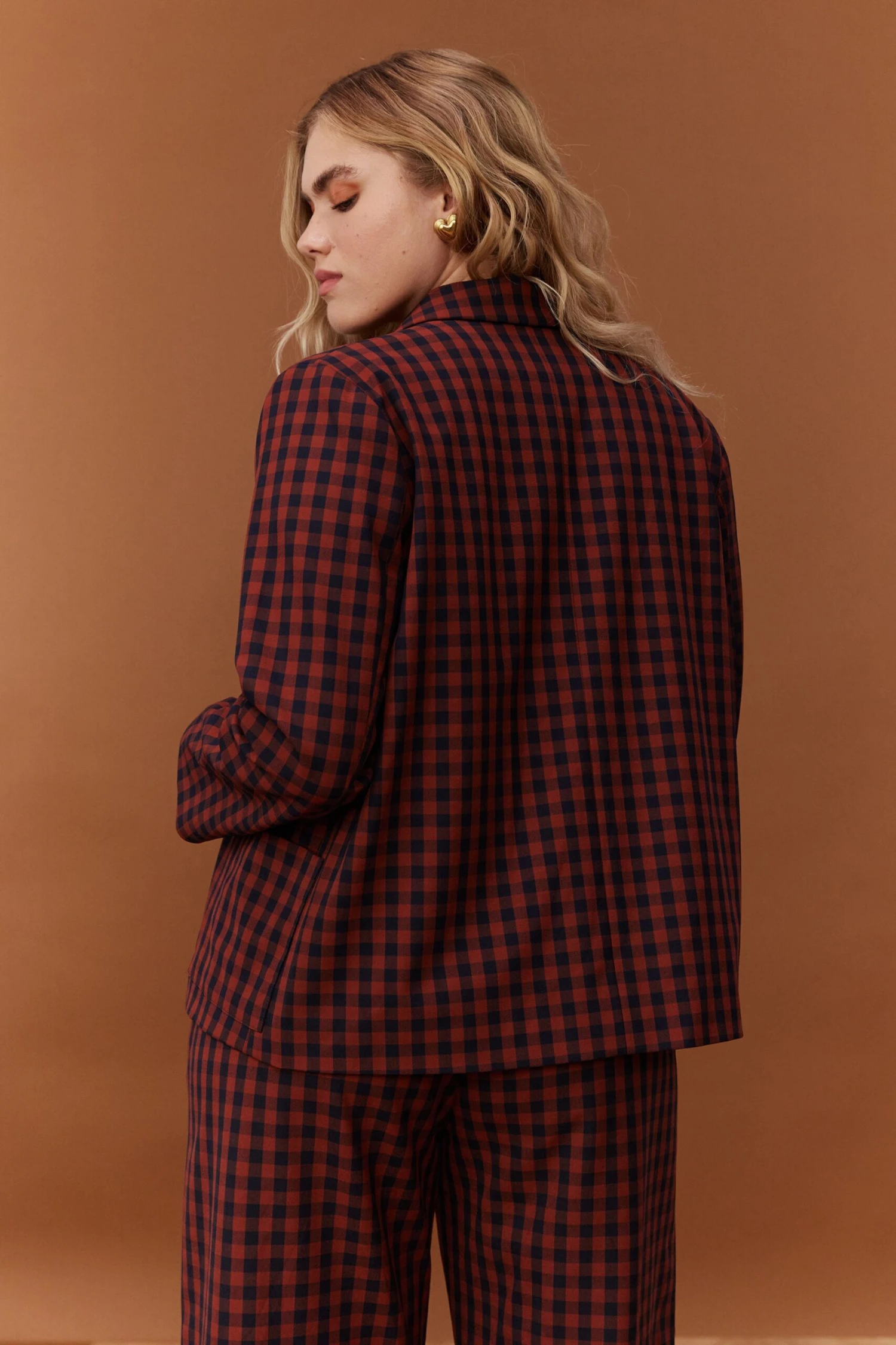 VESTE SOKO VICHY MARRON 4 VESTE SOKO VICHY MARRON â Image 4