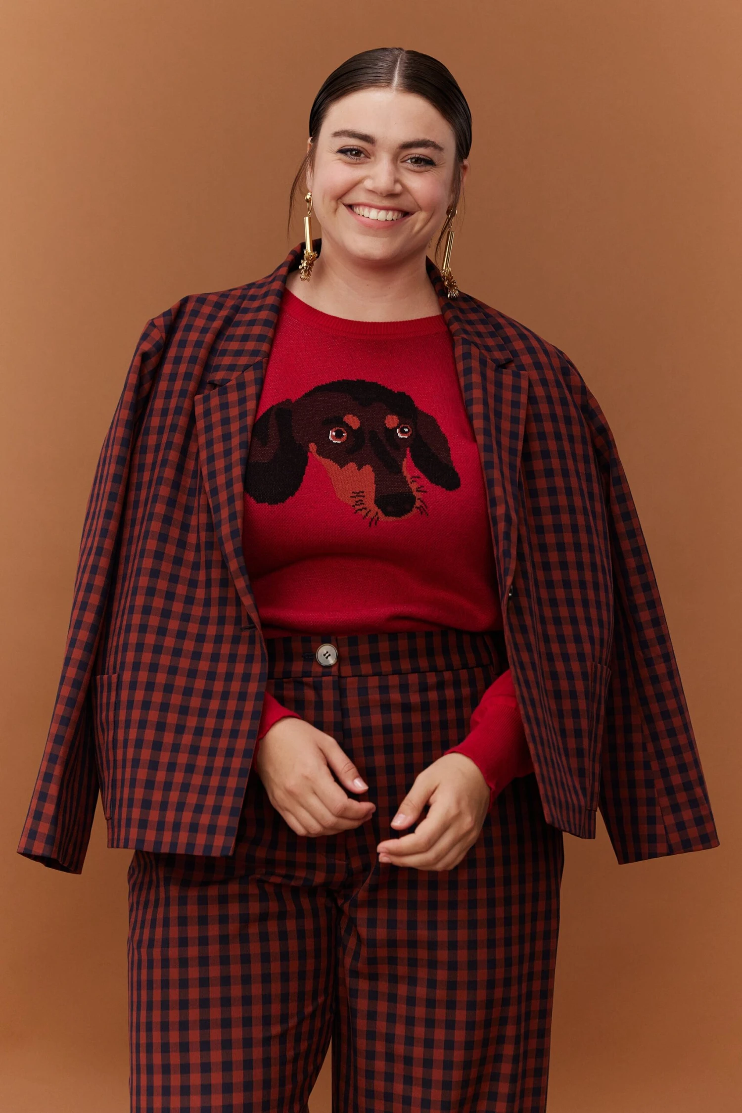 VESTE SOKO VICHY MARRON 7 VESTE SOKO VICHY MARRON â Image 7