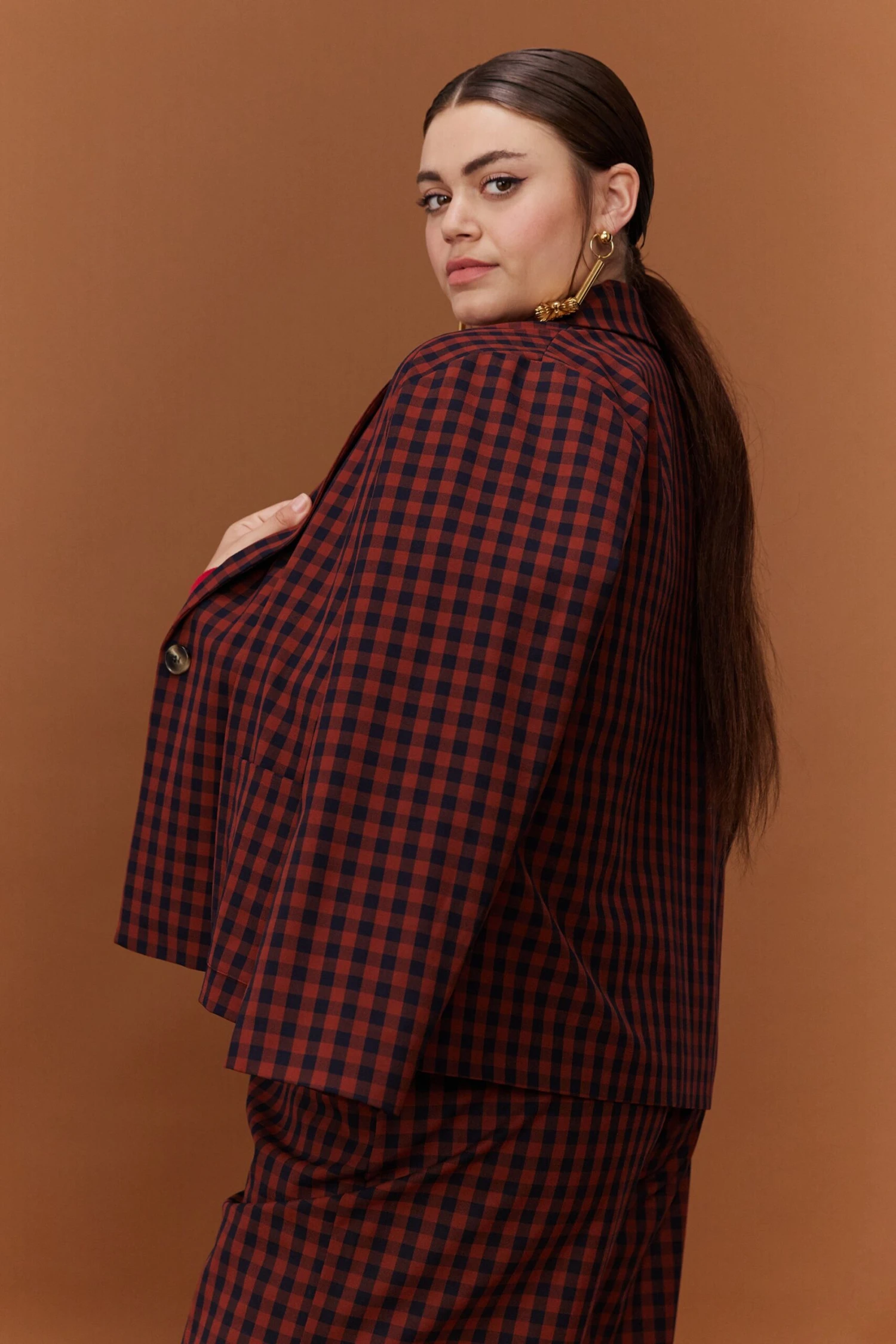 VESTE SOKO VICHY MARRON 8 VESTE SOKO VICHY MARRON â Image 8