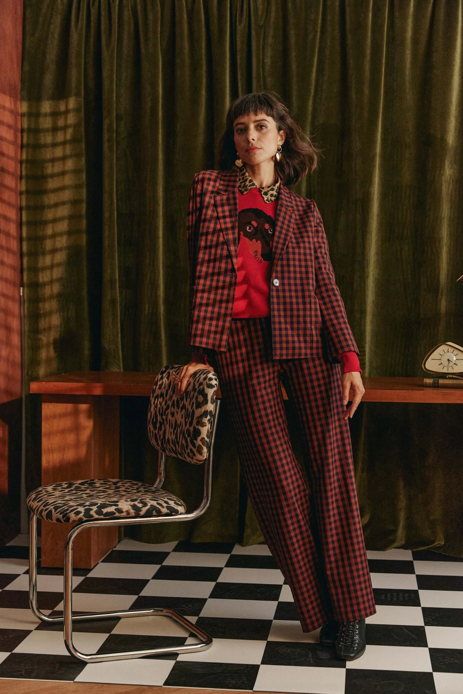 VESTE SOKO VICHY MARRON 6 VESTE SOKO VICHY MARRON â Image 6