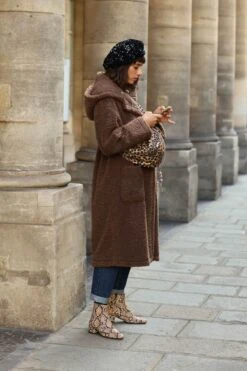 MANTEAU NINON MOUMOUTE TABAC -Citron Style Promos Boutique MML 8249copie