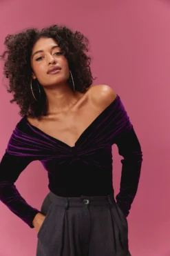 BODY BEATRICE VELOURS PURPLE