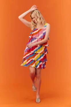 ROBE LISE RAYURES MULTI -Citron Style Promos Boutique MML SUMMER 230323 1898 scaled