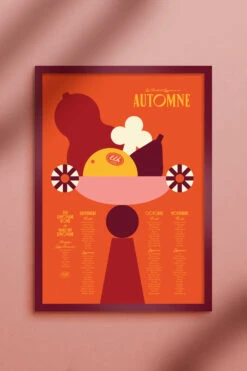 SET DE 4 AFFICHES A3 FRUITS & LÉGUMES DE SAISON -Citron Style Promos Boutique Mock upA3 BundleAutomne 2