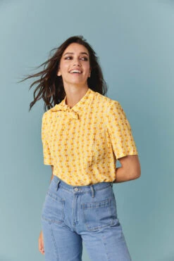 Haut Sylvia -Citron Style Promos Boutique large top sylvia fleurs