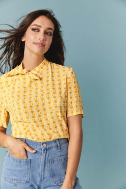 Haut Sylvia -Citron Style Promos Boutique large top sylvia fleurs 1